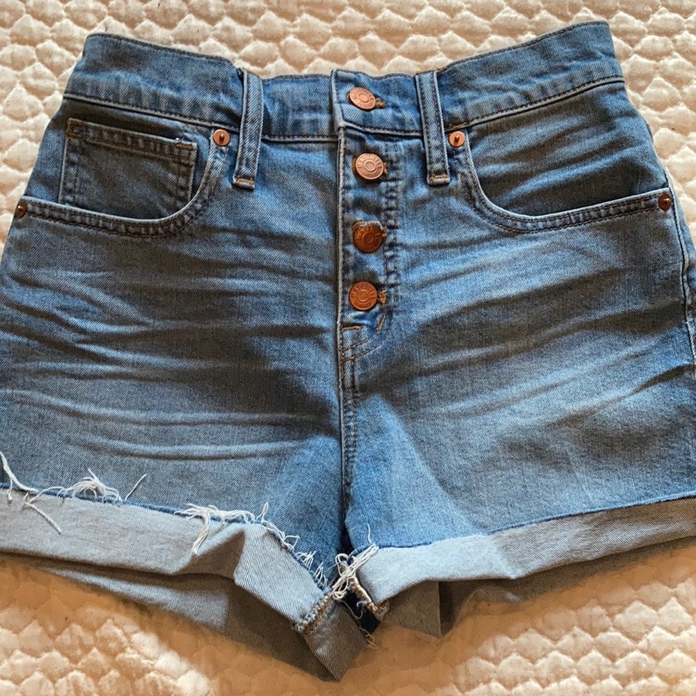 Madewell Cuffed High Rise Denim Shorts